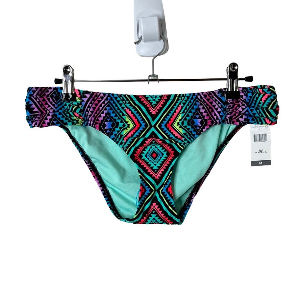 Sundazed Viva Ruched Hipster Bikini Bottoms Women's Swimsuit Blank Multi Medium